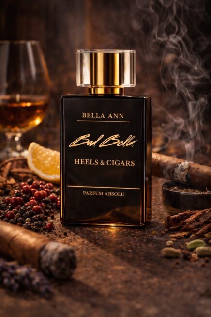 Heels and Cigars Fragrance oil with cigar and spices in background