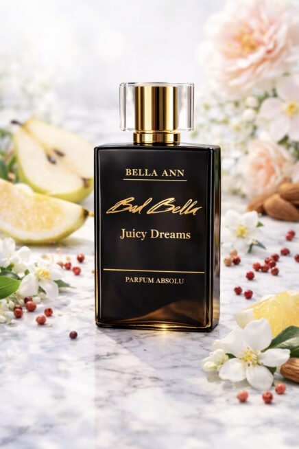 Juicy Dreams Perfume bottle with lemons and red berries
