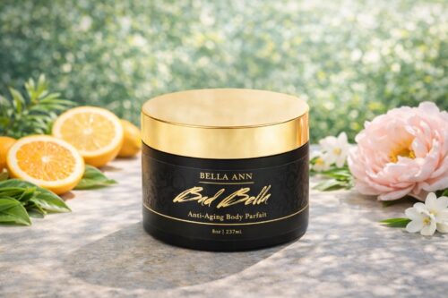 Bad Bella Parfait showing a peony and lemons Night fragrance routine with Bella Ann Body Parfait