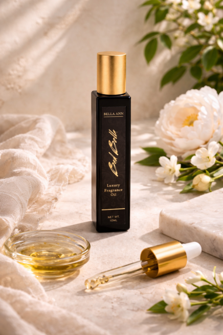 Fragrance Oil with dropper and roses