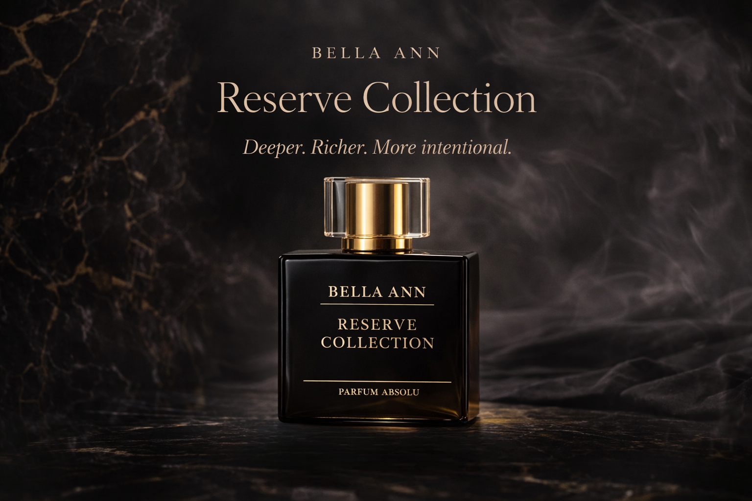 Reserve Collection Premium scents bottle on dark background