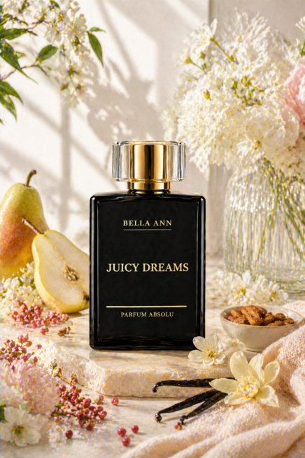 Juicy Dreams Perfume Bottle with pears and flowers