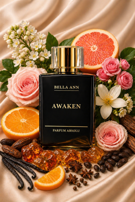 Awaken Parfum Absolu with roses and oranges and spices