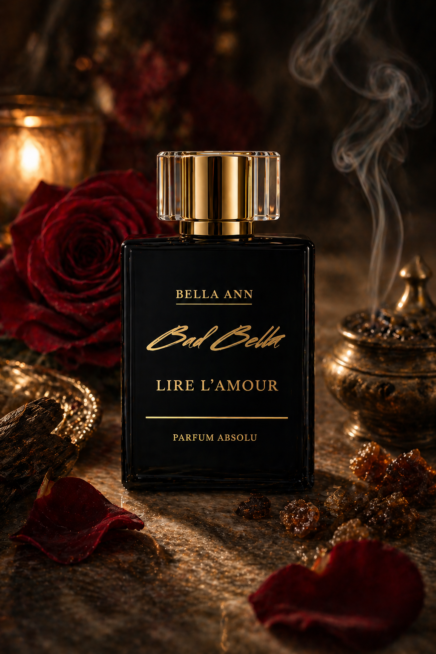 Lire L'Amour bottle with Dark red roases and smoke