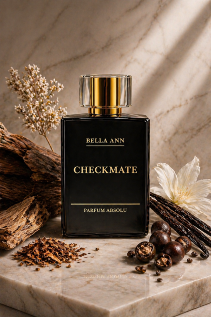 CheckMate fragrance on marble with spices